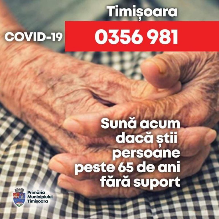 Primăria Timișoara cere ajutor pentru a-i găsi pe cei singuri și în vârstă