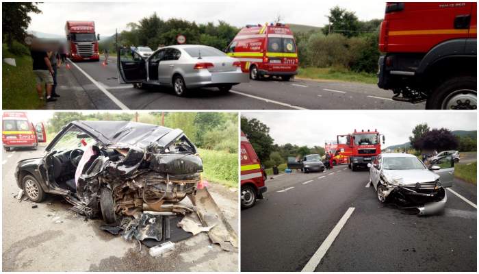 Accident cumplit: un șofer băut a intrat în plin într-o mașină, care a fost proiectată într-un alt autovehicul