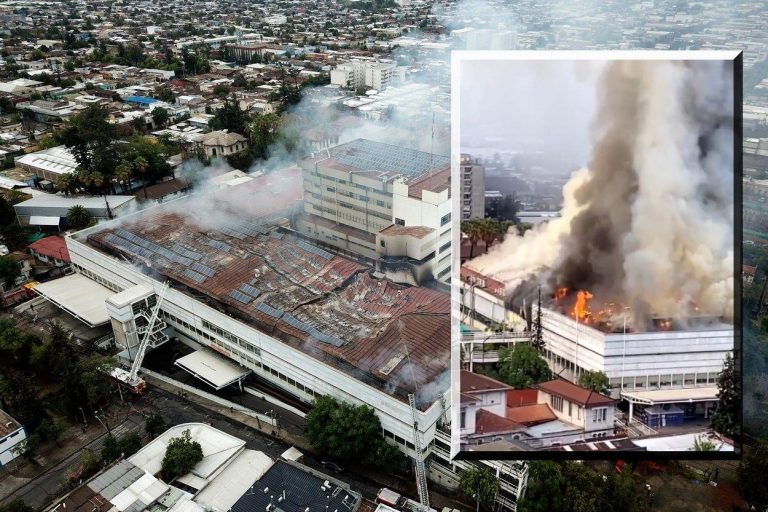 Incendiu uriaș la un spital din Chile. 350 de pacienţi au fost evacuaţi, niciun mort / VIDEO