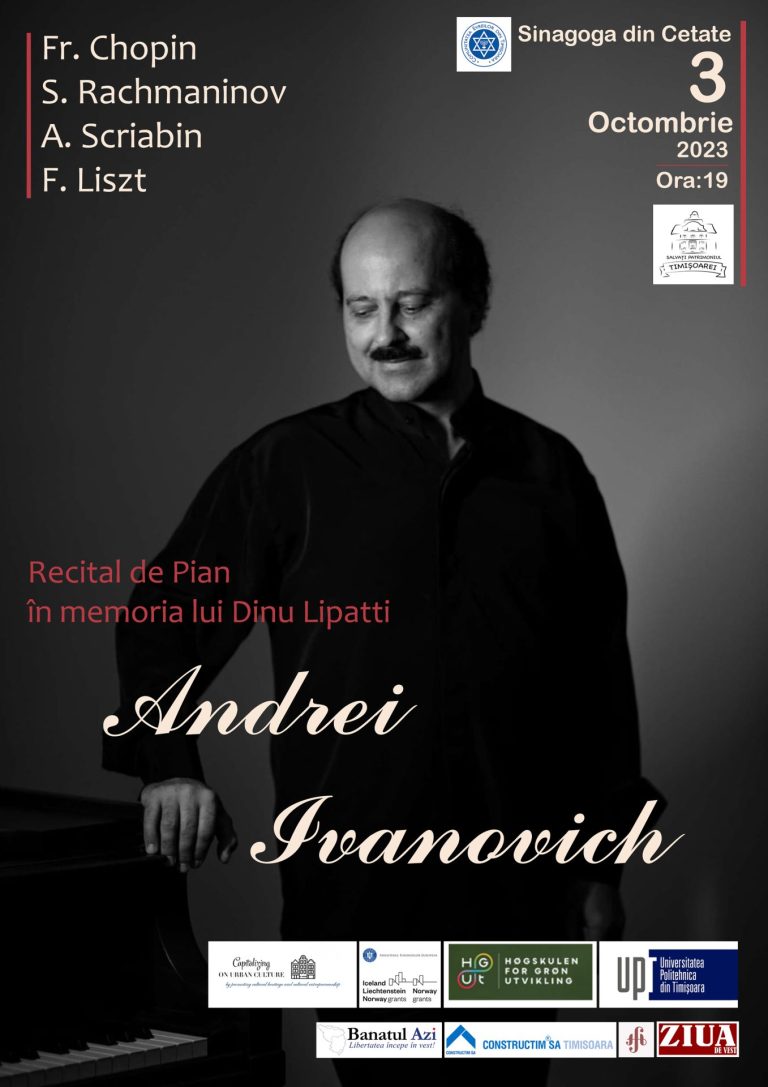 Pianistul Andrei Ivanovich revine la Timișoara cu un recital în memoria lui Dinu Lipatti