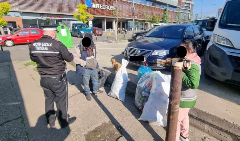 Acțiune a polițiștilor locali pentru depistarea cerșetorilor și oamenilor străzii – 16 persoane identificate, din care două dormeau într-o fostă casierie a Retim