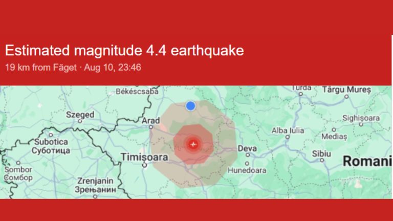 Cutremur de 4,7 pe scara Richter, resimțit în Banat și Crișana